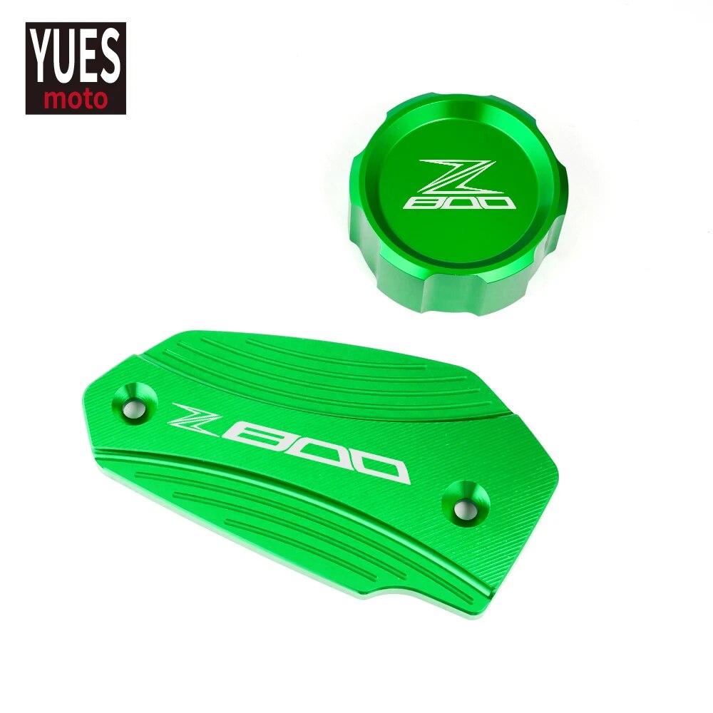 Motorcycle Accessories CNC Front & Rear Brake Fluid Cylinder Master Reservoir Cover Cap Black For KAWASAKI Z800 Z 800