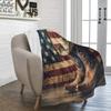 Vintage Western Cowboy Boot & Hat Print Flannel Throw Blanket - Soft, Cozy & Warm for Home, Office, Picnic, Travel
