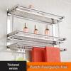 Scaffale da Bagno da Parete in Acciaio Inossidabile con Portasciugamani