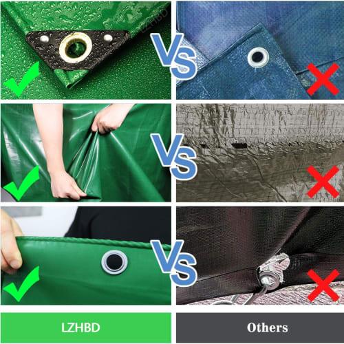Heavy-Duty Tarp, 1.5x2 m, 500g/m?, Waterproof Fabric, Flood Protection, Typhoon Protection, Flooding, Rain, and Flooding, LXX94W, Green