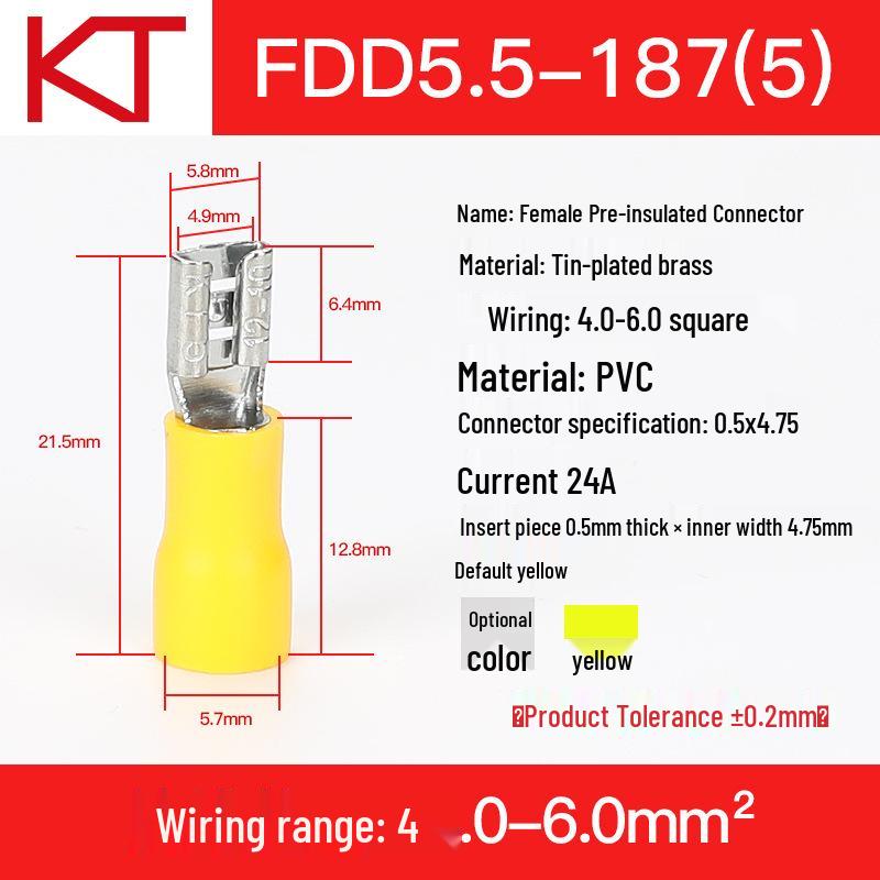 KST FDD5.5 Female Pre-insulated Screwless Crimp Terminal Block