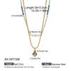 European & American Double-Layer Gray Purple Pearl Necklace, Titanium Steel, Colorfast, 18K Women's Luxury Layered Commuting Accessory