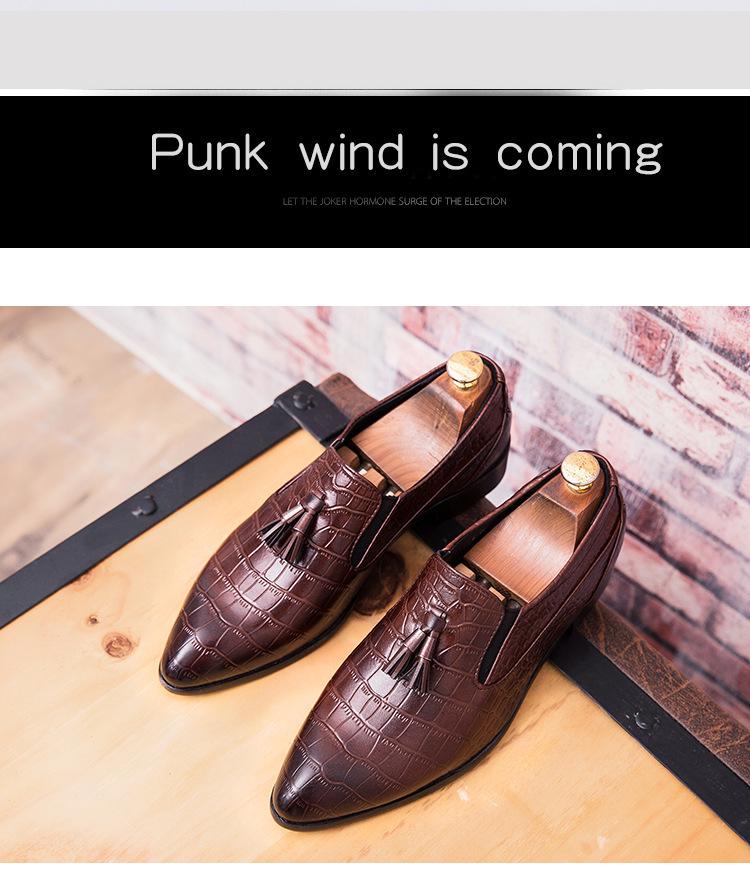 Men’s Spring Tassel Leather Slip-on Shoes: British Style Casual Business Footwear