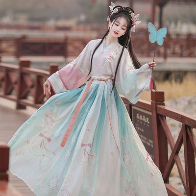 Hanfu pige Kinesisk stil stof sommerkjole Antik Tang dragt Super fe kostumekjole Lille pige havfrue prinsesse nederdel undertøj