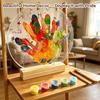 Educational Craft Activity Set DIY Handprint Display Kit, Transparent Acrylic Panel And Wood Base Art Preschool Classroom Supplies Project,