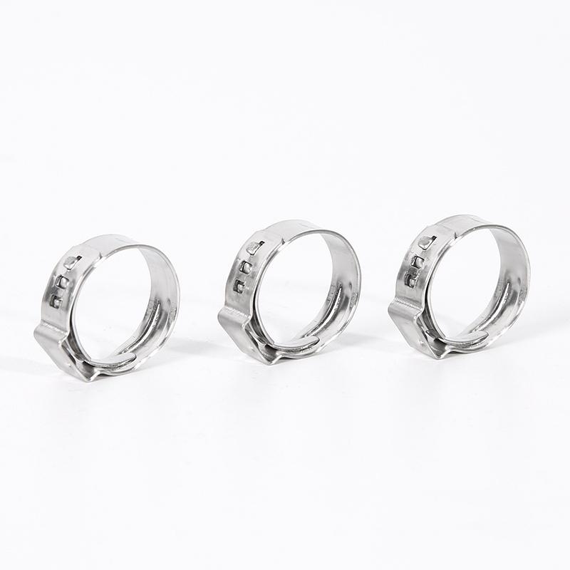 100 Pieces 6-21mm 304 Stainless Steel Single Ear Stepless Hose Clamps With Pincers Kit