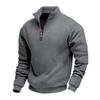 Übergröße Herbst und Winter Fleecefutter Half-Zip Pullover Einfarbig Lässiger Hoodie für Herren
