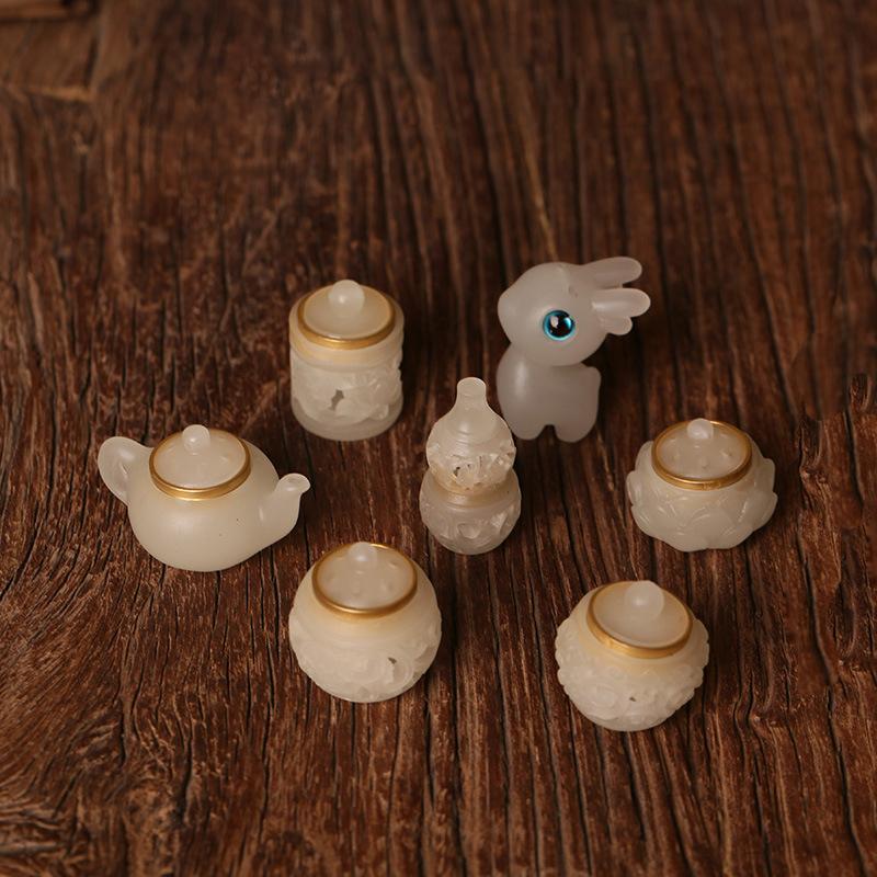Mini Ornaments Hollowed Out Luminous Stone Sachet Pendant Accessories Diy Jewelry Mobile Phone Chain Keychain Home Decoration