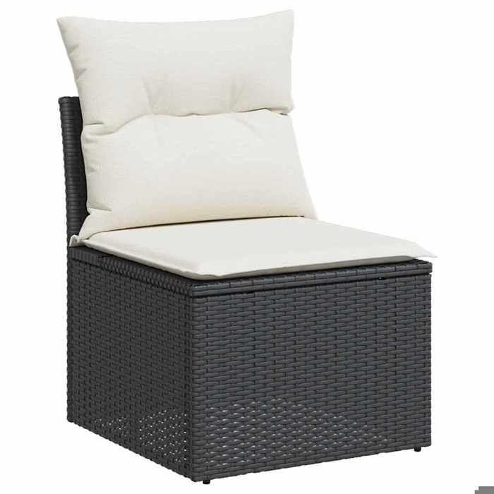 VidaXL Salon de jardin 5 pcs avec coussins noir résine tressée acacia 3327654