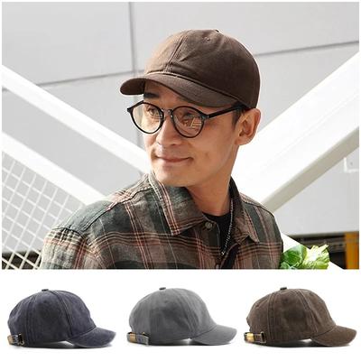 Retro Short Brim Baseball Caps for Man Women Solid Color Adjustable Outdoor Sun Visor Hats Cotton Streetwear Hip Hop Hats