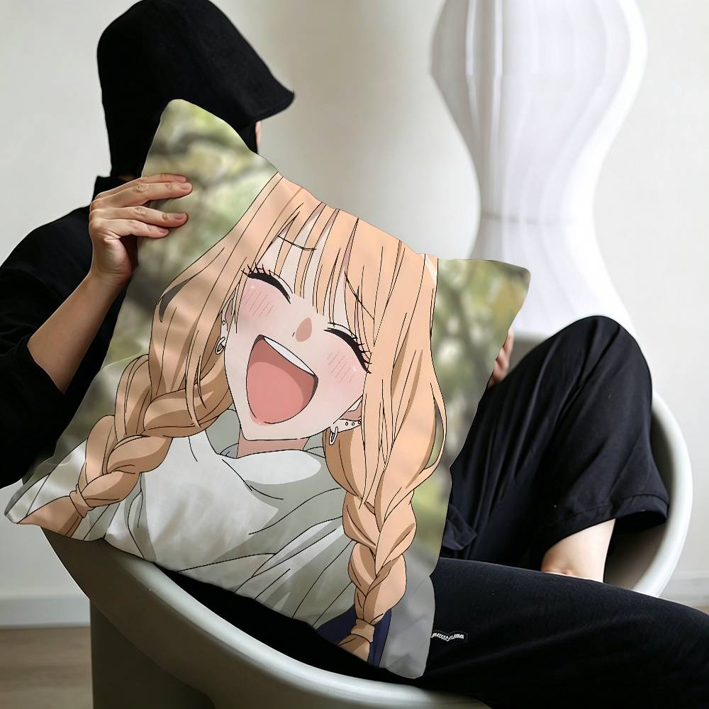 My DressUp Darling MMarin Kitagawa Pillowcase toon Gift Cushion Cover Bedroom Home Sofa Chair Seat Decor pillow case