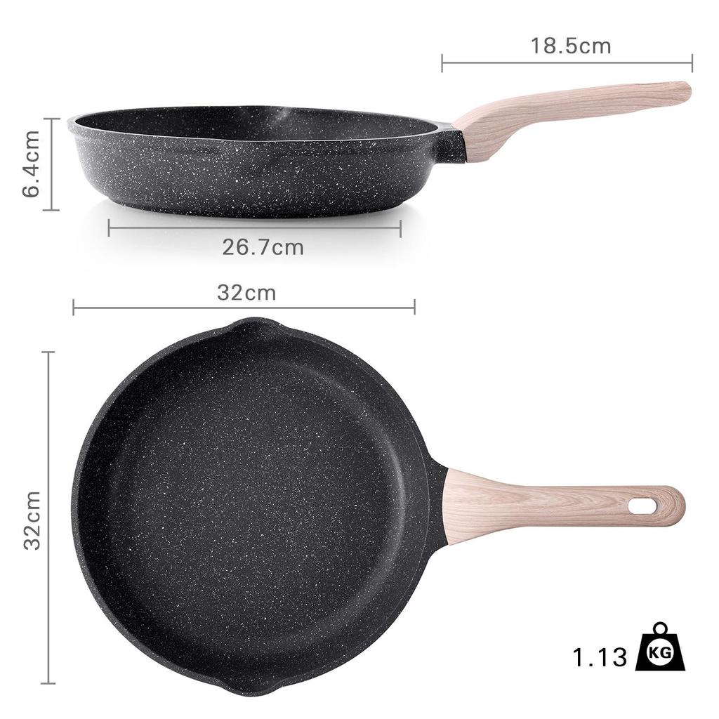 Non-Stick Flat-Bottomed Frying Pan for Steak, Omelette, Pancake, Breakfast, Stir-Fry, Gas & Induction Cookers