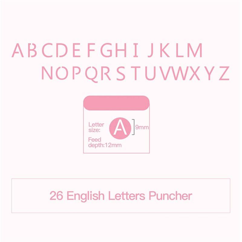 A25F-26 English Alphabet Hole Punch Embossing Machine Gift Label Paper DIY Bookmark Manual Punch Machine For Scrapbook