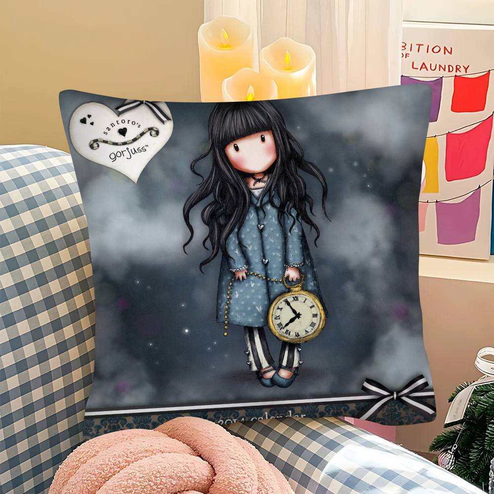 1Pc Girl Kid Santoro Gorjuss Pillow Case Fashion Square Pillowcase Bedroom Sofa Room Ins Decoration Leisure