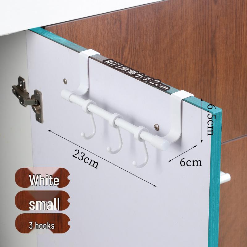 No-Drill Stainless Steel Over-Door Hanging Rod & Hook Rack for Kitchen or Closet Storage