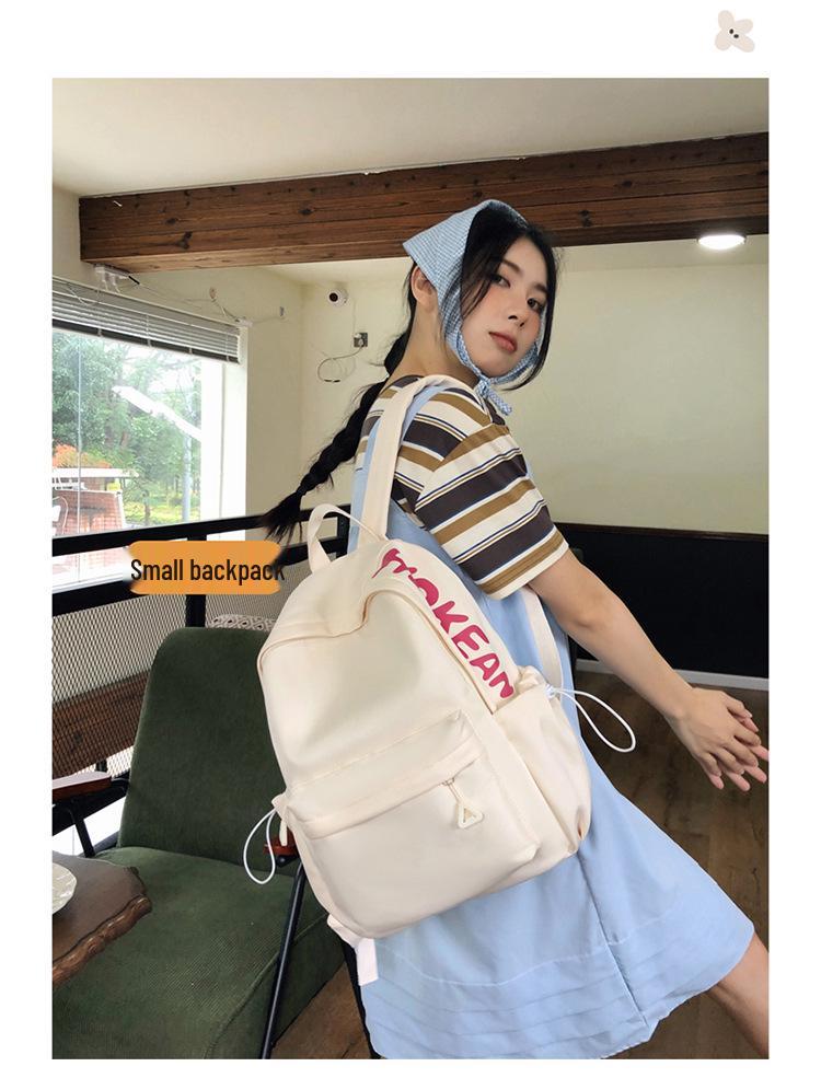 Damen Rucksack mit Buchstabenaufdruck, große Kapazität, neue Mode - Einfarbige Reise-Schultertasche für die Mittelschule