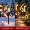 Christmas Gifts for Outdoor Spaces Santa Claus Moon Decorative Stake, Solar Powered LED Garden Waterproof Iron Stakes Light, Metal Stake Decor
