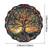 1pc Acrylic Creative Life Tree Ornament Double Sided Painted Wall Glass Window Decoration Hanging Round Design Pendant Gifts