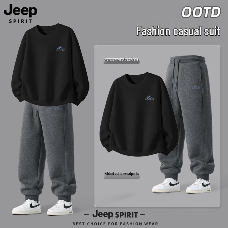 JEEP SPIRIT Men s 2026 Casual Sports Sweatshirt & Pants Set XL
