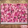 2D flat 1pc rose wall photography polyester background fabric - Gorgeous pink floral design, perfect for parties