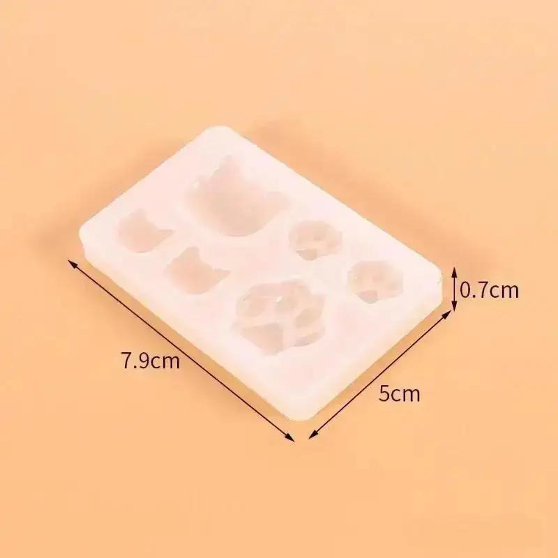Creative Small Cat Claw Crystal Epoxy Resin DIY Silicone Mold Cat Face Cat Claw Keychain Jewelry Pendant Mold Home Supplies