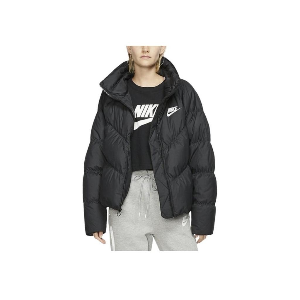Nike Sportswear V-Neck Pleated Down Jacket Women Outerwear Black BV2880-010