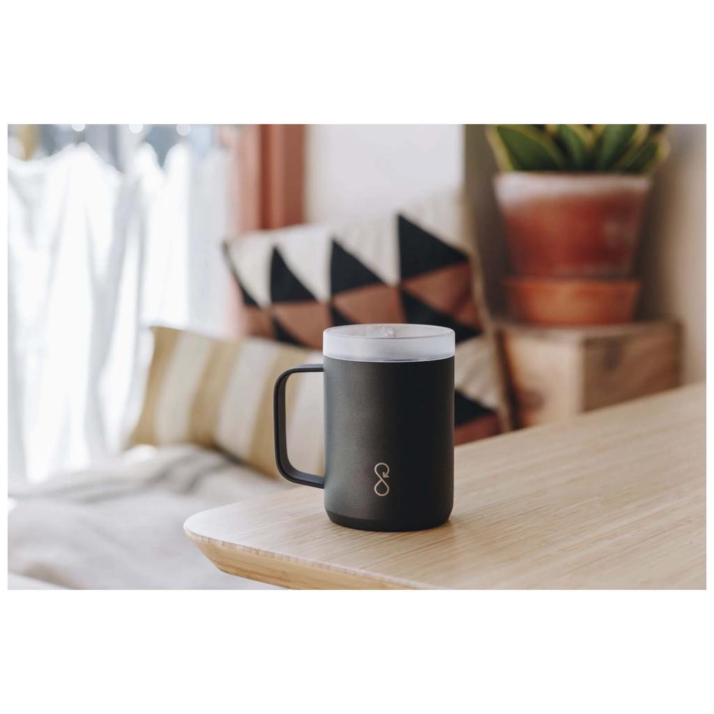 Glass "Ocean Bottle" 350 ml insulated travel mug Obsidian black