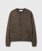 Daibeuin Hairy Round Neck Cardigan (Brown)