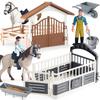 Simulation Pretend Play Toys Knight Horse Farm Animal Model Set Fencing Farm Truck Scene Decorations Teaching Aids