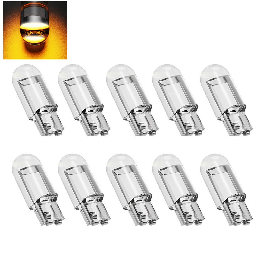 T10 W5W Cob Glass Wedge License Plate Lamp LED Car Light Dome Read Drl Bulb Car Accessories Dc 12v Universal Six Colors
