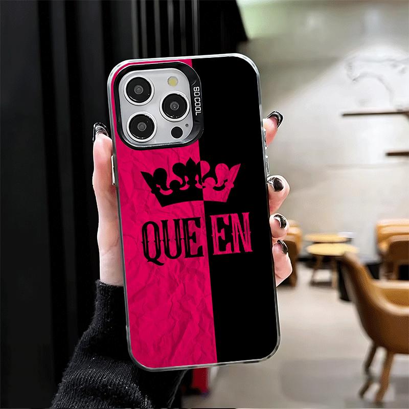 Queen King Couple Theme Shockproof Phone Case for iPhone 17 Air 16 16E 15 Pro Max 14 Plus 13 Mini 12 Back Cover Anti Fall Fundas