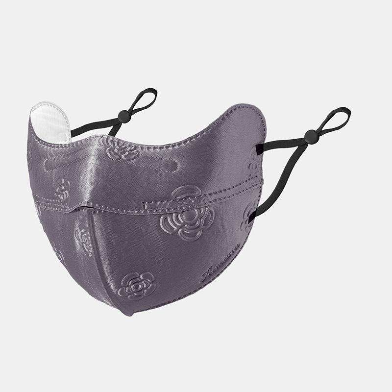 

Women s Satin Embossed Xiangyun Yarn Cycling Mask: Thick, Warm & Breathable for Autumn/Winter