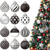 12 Stück Weihnachten 2D-Schmuck Holz Dekorativer flacher Kugel-Schmuck Dekorativer Kugel-Schmuck Bruchfeste Weihnachtsbaumdekoration