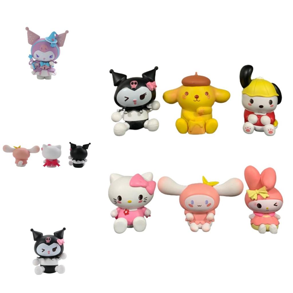 Cute Sanrio My Melody Figure Doll Toy Set For Home Decor And Cake Topping