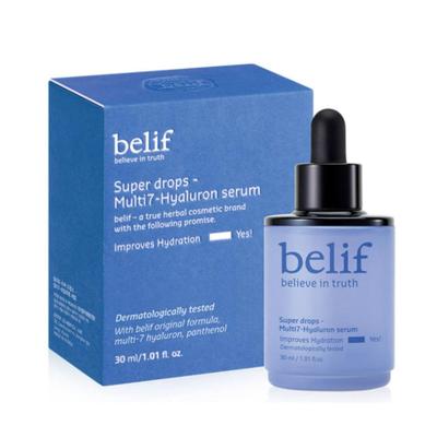 Super Drops Multi 7 Hyaluron Serum 30ml - Intensive Deep Hydrating Serum with 7 Types of Hyaluronic Acid