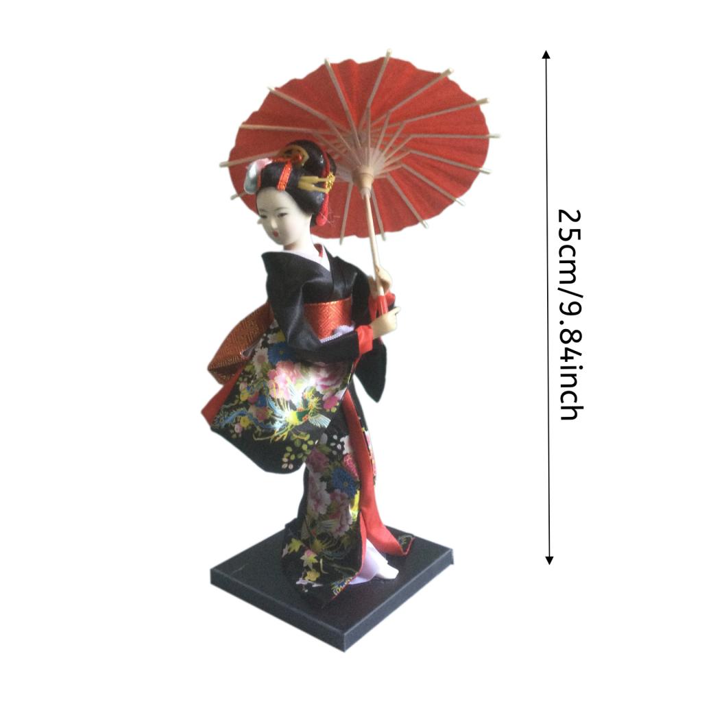 10in-12in Japanese Geisha Figurine Doll Tabletop Ornament Handicraft Kimono Dolls Shelf Decor collectible Standing geisha doll