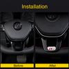 VW Valve Stems Caps 3D Metal Car Steering Wheel Emblem Stickers Decorative Cover For Volkswagen VW RLine R GTI Golf Amarok T5 Phaet EQ1