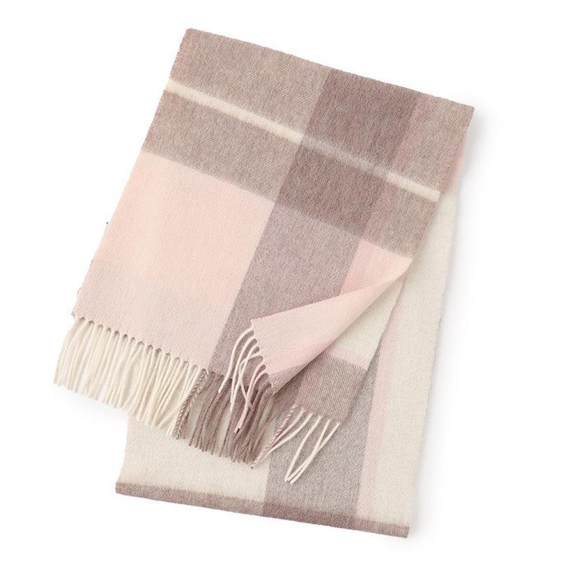 Hong Rong Unisex Wool Plaid Scarf - Warm for Autumn/Winter