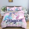 Mermaid Bedding Set For Girls Cute Cartoon Duvet Cover Comforter Covers Children Bedroom Double Queen Size Home Textile 2/3 PCS