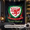 TapestryWales Rugby Custom Name Text Personalized Wall Hanging Tapestry Home Wall Decor