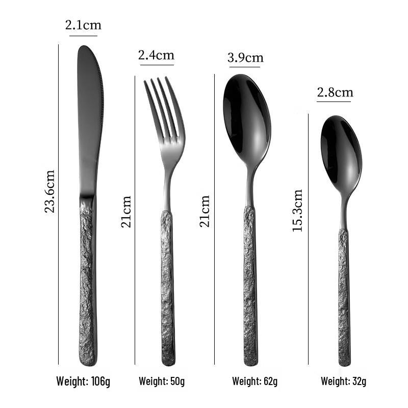 Abay 304 Stainless Steel Stone Pattern Cutlery Set