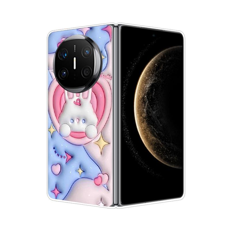 Clear Hard PC Phone Case For Honor Magic V3 Vs3 V2 VS2 Folding Transparent Flower Pattern Cover For Huawei Mate X6 X5 X3 X2 Capa