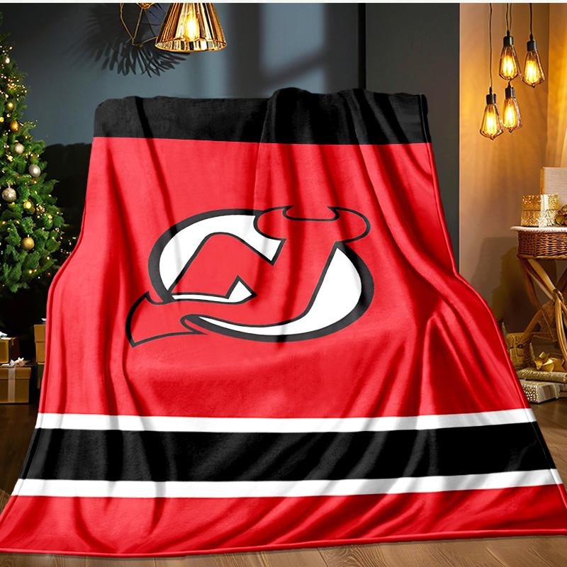 Jersey Devils Logo Blanket Flannel Throw for Sofa, Indoor, Camping, Living Room, Office, Chair, And Bed Soft Birthday Gift