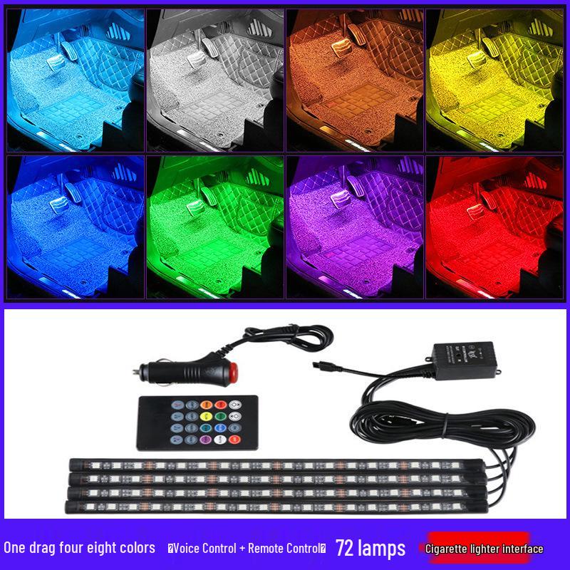USB RGB Светодиодная Подсветка Салона Автомобиля с Управлением Звуком RGB Multicolor