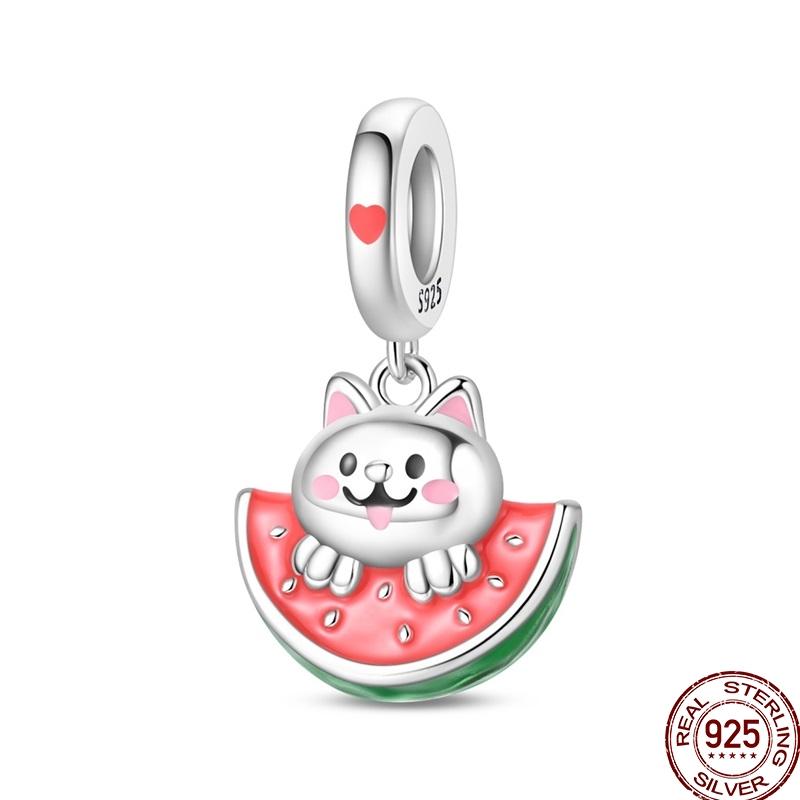 Newstering Copper Cherry Strawberry Fruit Series Charms Beads Fit 3Mm Original Bracelets Diy Birthday Jewelry Gifts