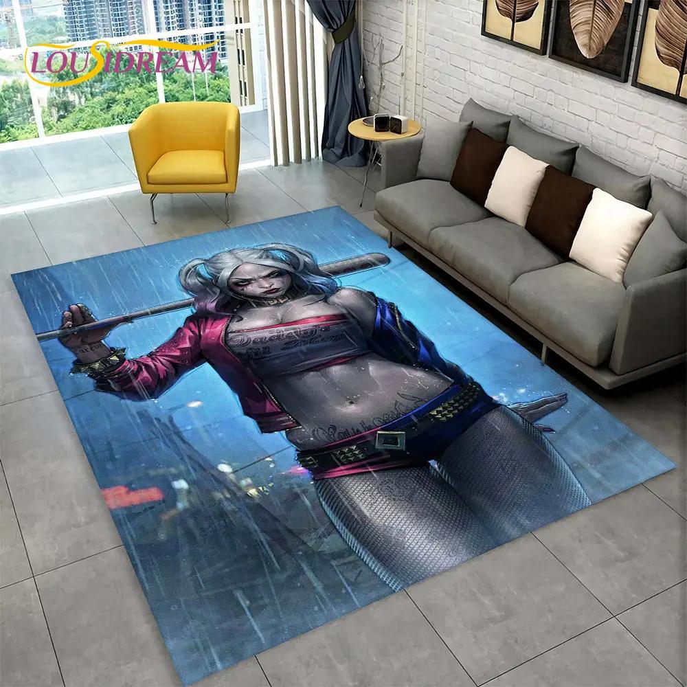 Joker Girl Cartoon Area Rug,Carpet Rug for Home Living Room Bedroom Sofa Playroom Kitchen Doormat Decor,Child Non-slip Floor Mat