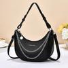 Women's Crescent Shoulder Bag - Multi Layer Chain Detail Fashion Crossbody Bag Suitable for Daily and Party Women's Gift
