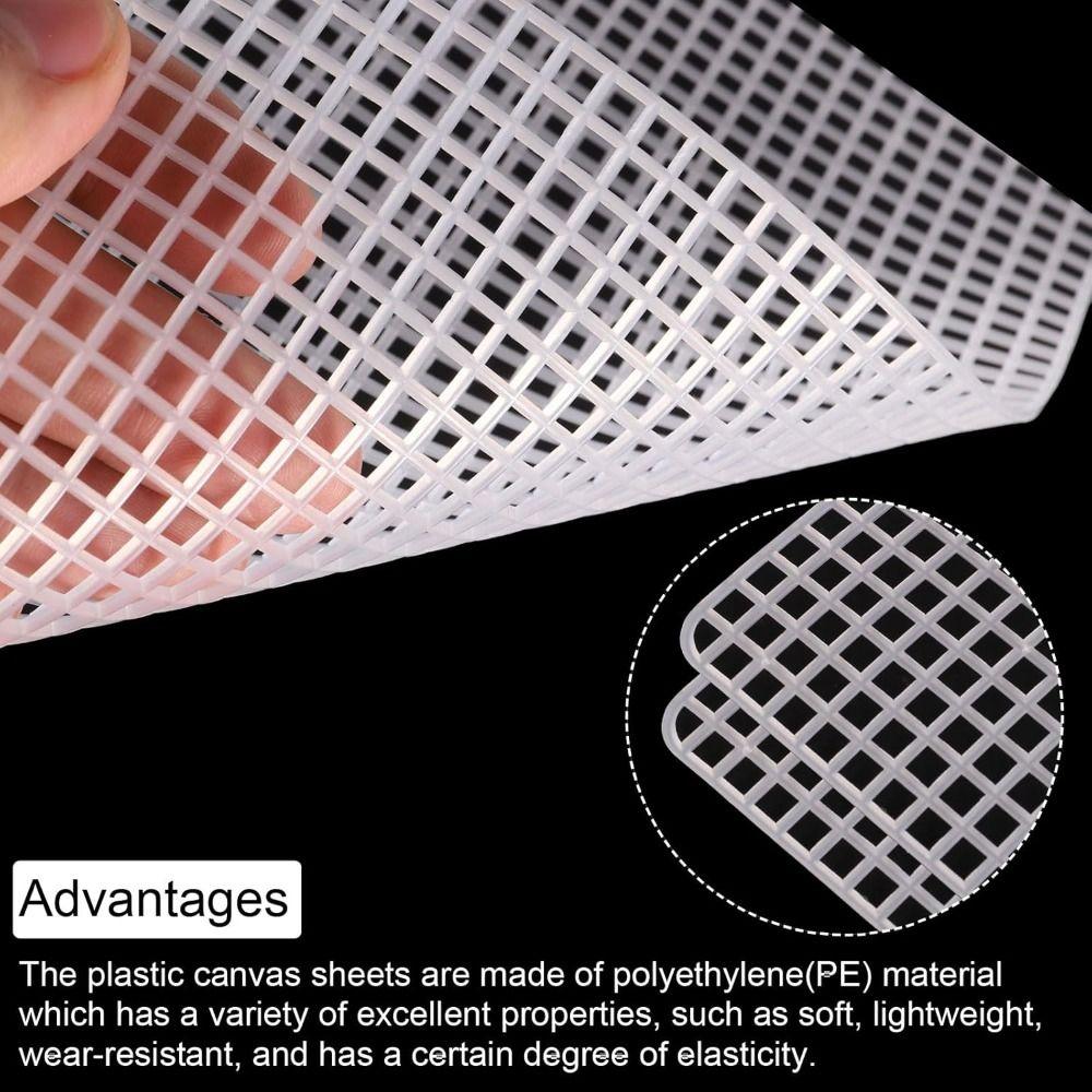 Purse Making Supplies Plastic Bag Mesh Grid White Blank Mesh Canvas Mesh Cloth Crochet Projects