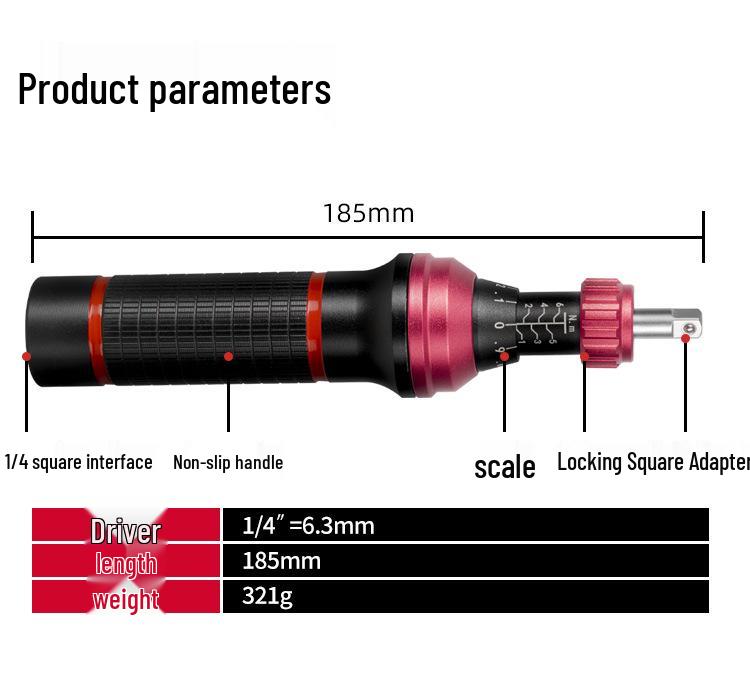 High-Precision Digital Torque Screwdriver with Adjustable Preset Mechanism