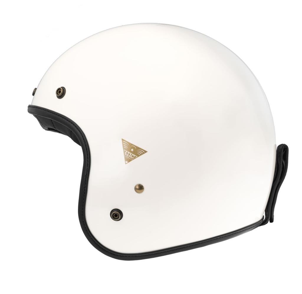KOMINE Heritage Leather Jet Helmet for Off XL HK-195 Motorcycles, White,